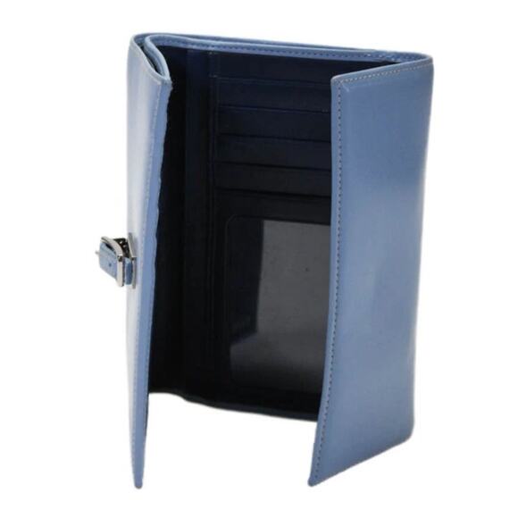 Vintage Blue Coach Wallet Trifold Buckle Made in Spain Rare - Picture 5 of 10